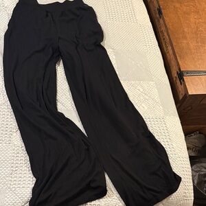 VSX Featherweight Rib Knit Black Wide Leg Lounge Pants